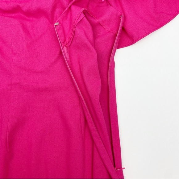 Pomander Place X Tuckernuck Florencia One Shoulder Ruffle Midi Dress Fuchsia - Picture 6 of 10